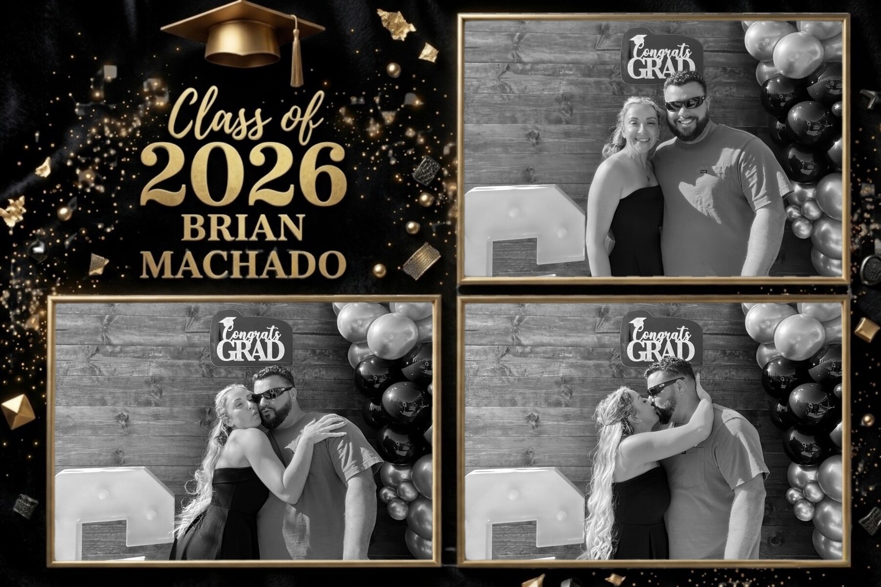Black and gold graduation photo design