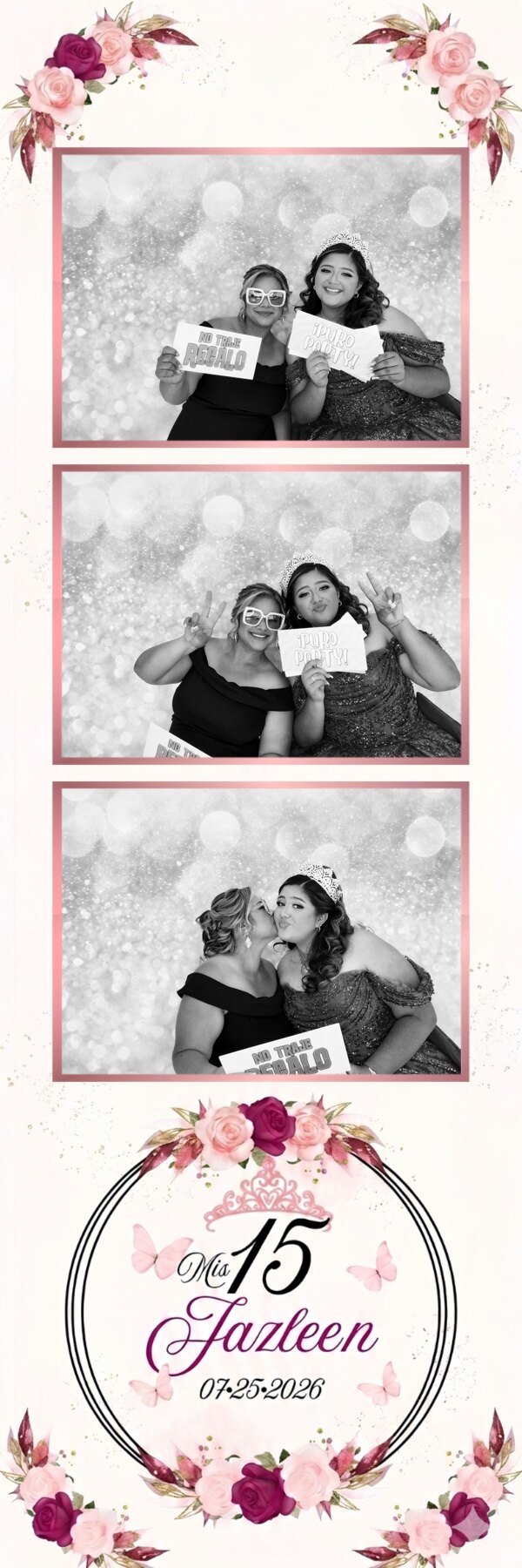 Custom quinceañera photo strips