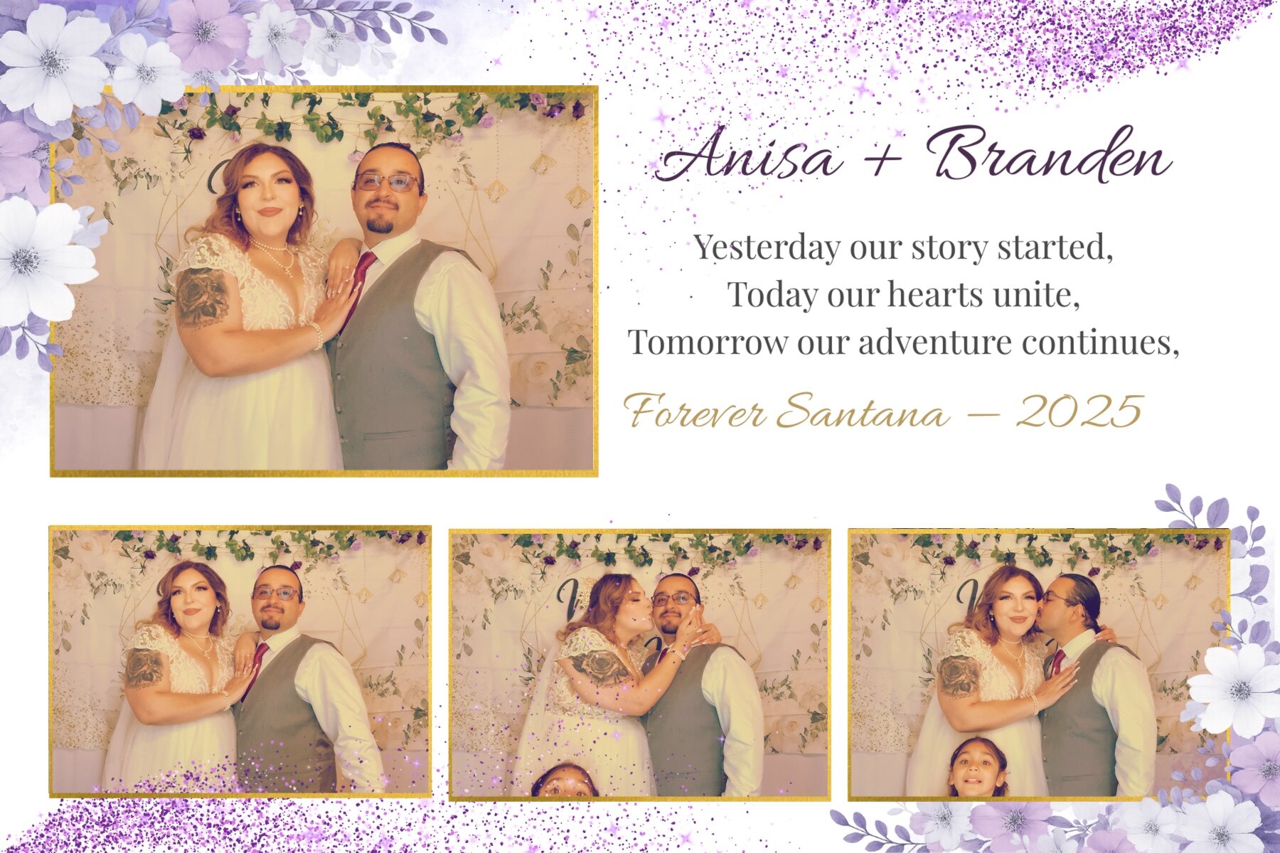 Floral wedding photo design